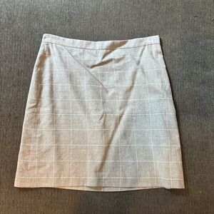 Ann Taylor Gray Windowpane Pencil Skirt